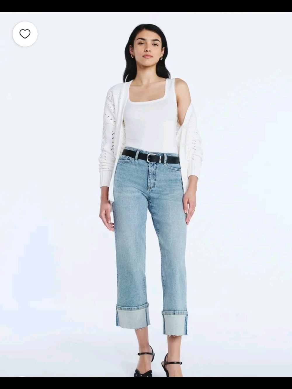 Light Wash High-Rise Cuffed Cropped Jeans - Women's